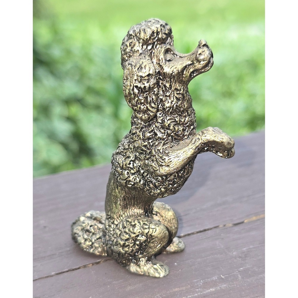 Vintage Brass Begging Poodle Figurine – Mid-Century Miniature Dog Statue